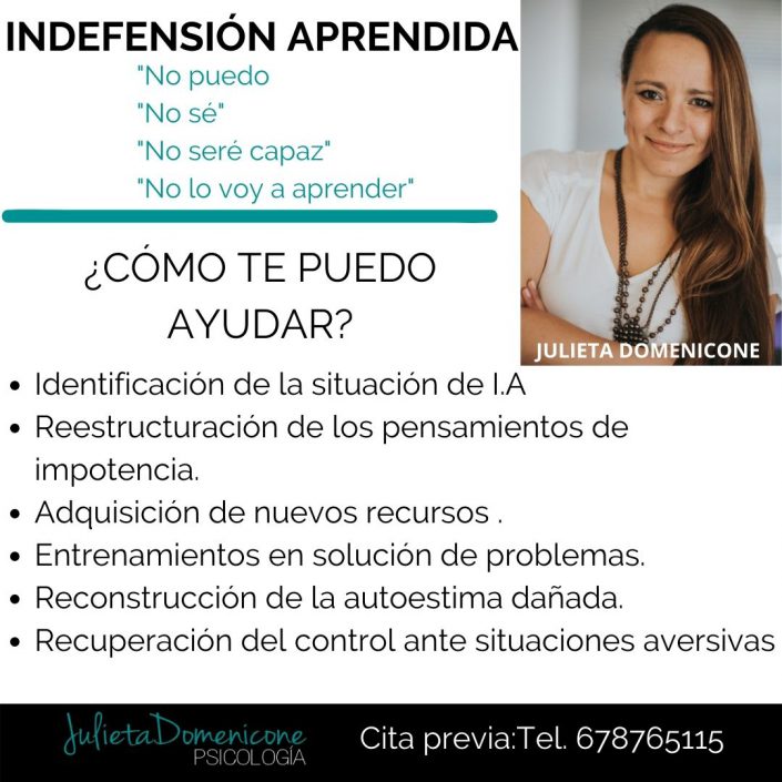 Indefension Aprendida - Julieta Domenicone Psicología Granada - Online